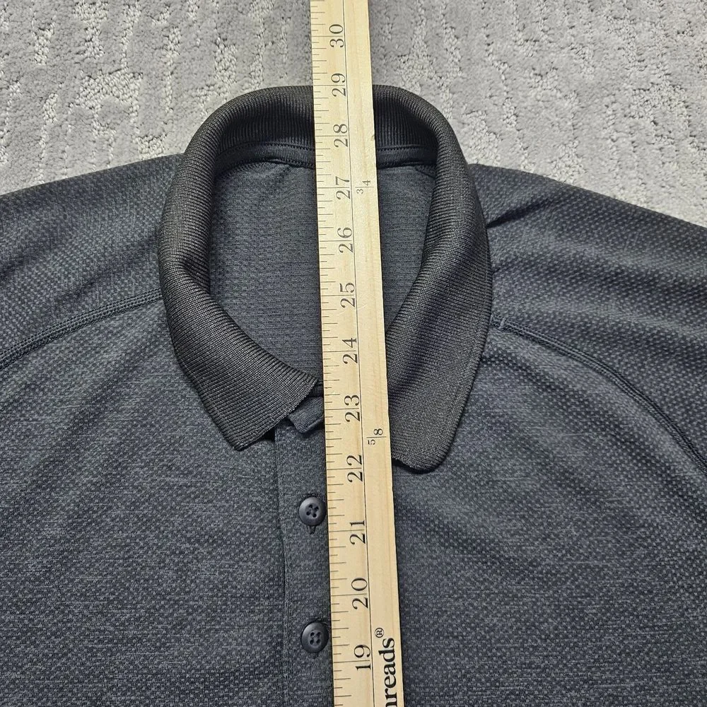Lululemon Metal Vent Shirt Mens Large Gray Performance‎ Stretch Golf Casual EUC